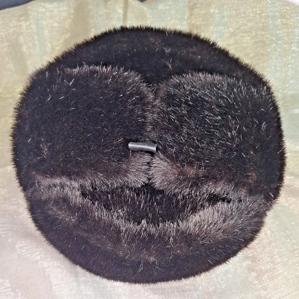Authentic Faux Fur Black Ushanka Hat Russian Military style UZB Muyna Uzbekistan